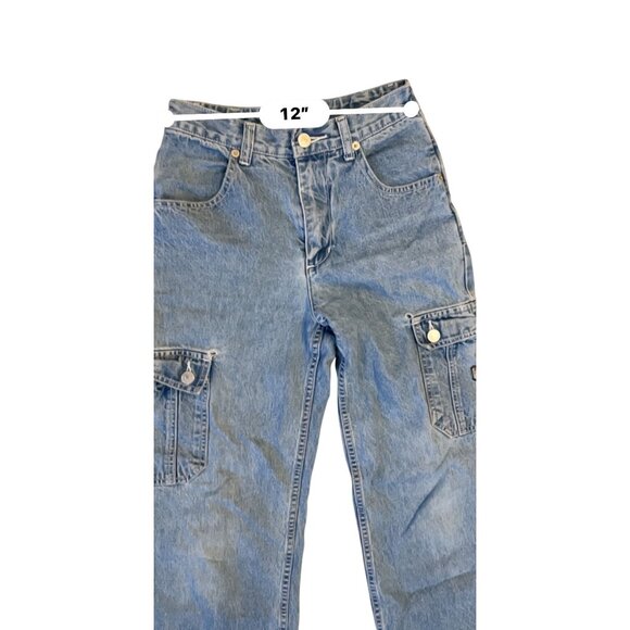 80's Jordache Stonewash Denim Blue Jeans Size 24x25 Straight Leg Cargo - Picture 4 of 14